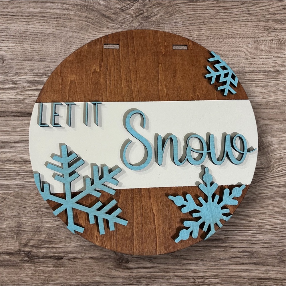Handmade Laser Cut Let it Snow Christmas Winter Home Decor